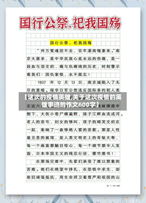 【这次的疫情英雄,关于这次疫情的英雄事迹的作文600字】